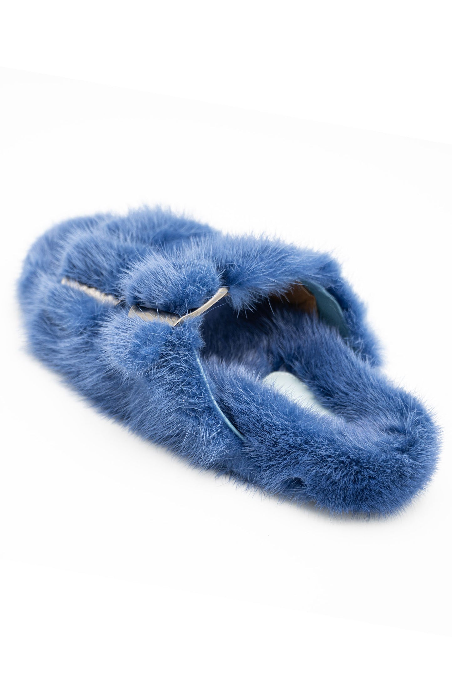 Linda Richards Mink Slides Denim, utopiatulsa.com
