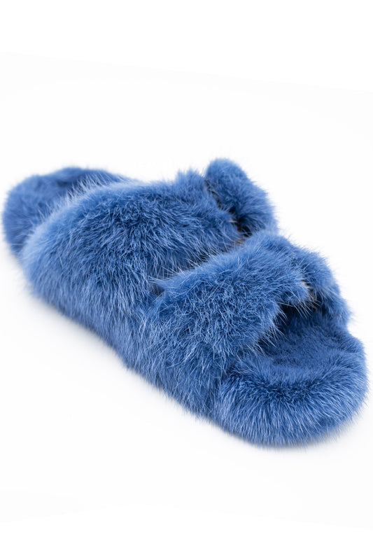 Linda Richards Mink Slides Denim, utopiatulsa.com